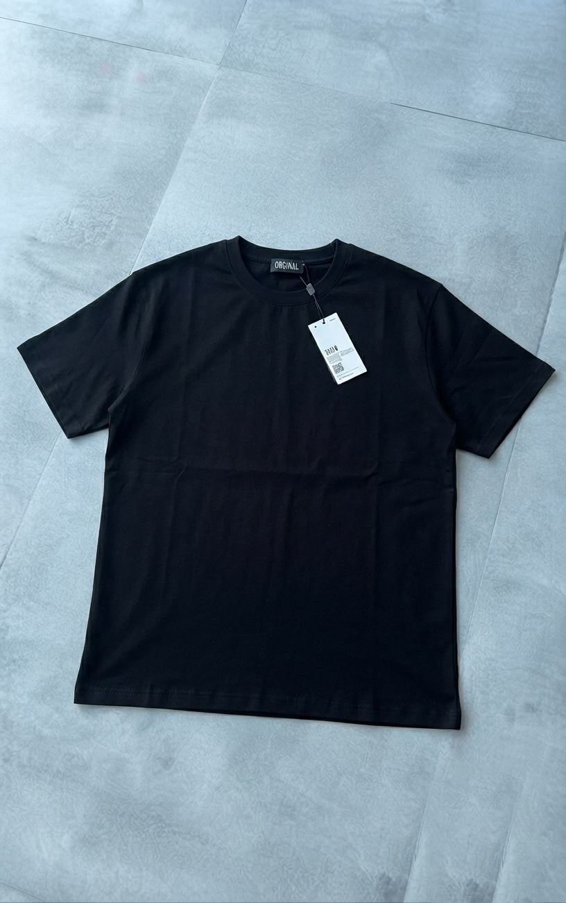 تیشرت بیسیک مردانه نخی رنگ مشکی