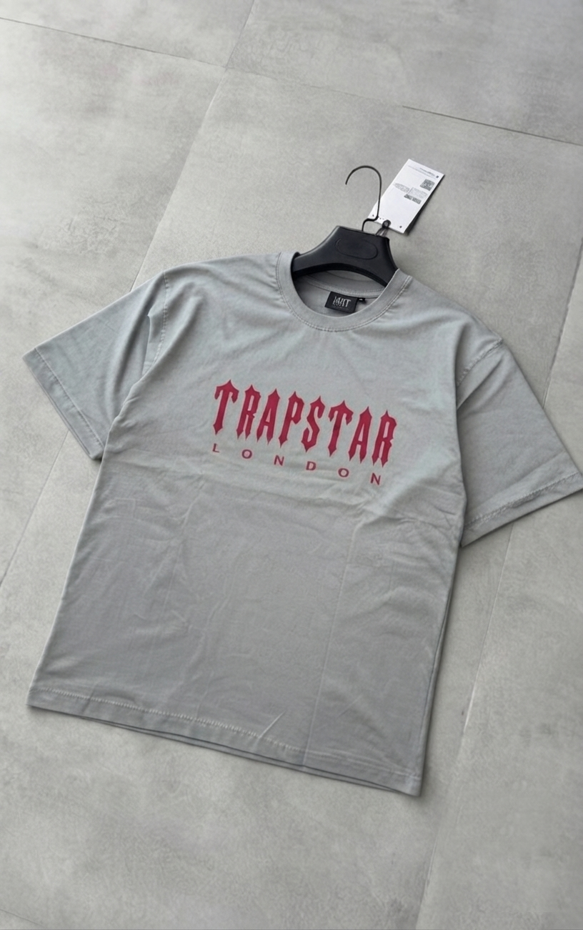 تیشرت مردانه چاپدار trap star رنگ طوسی